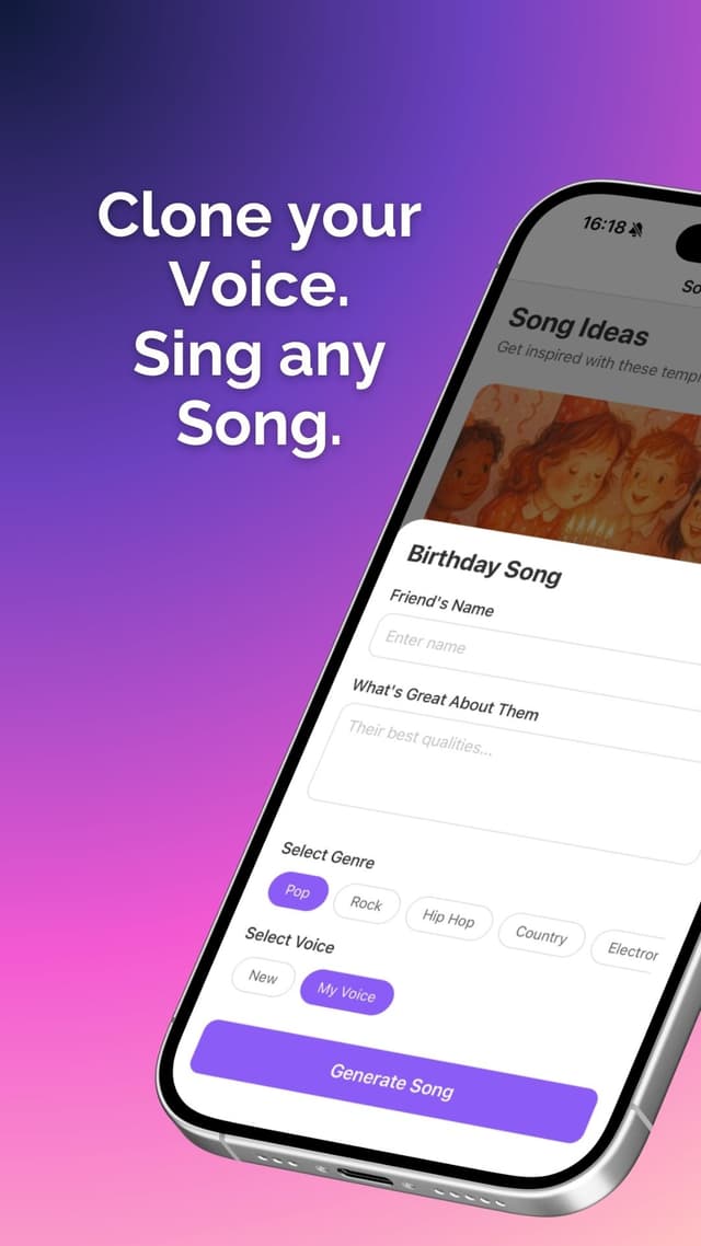 AI Singer App Screenshot 1 - Voice Recording